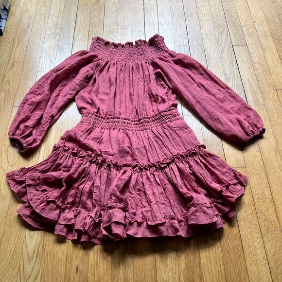 Misa Los Angeles Size S Pink Brick Darla Off Shoulder Mini Dress - Picture 8 of 15